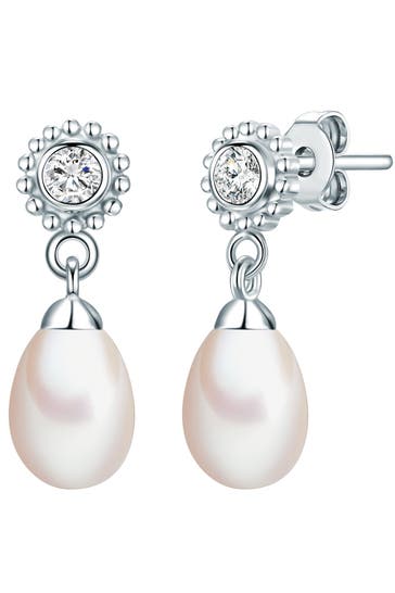 VALERO PEARLS Ohrringe Süßwasser-Zuchtperlen silber