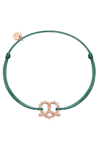 GLANZSTÜCKE MÜNCHEN Armband Armband Sterling Silber roségold Textil (dunkelgrün) OneColor