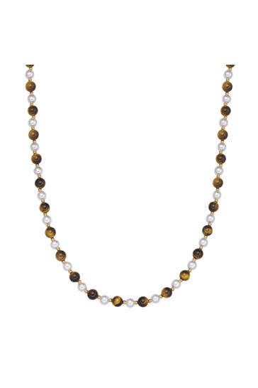 TRUE REBELS Kette Tigerauge braun