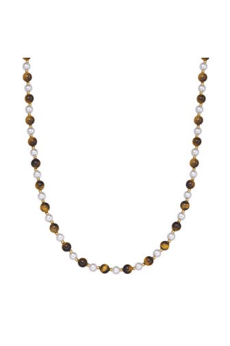 TRUE REBELS Kette Tigerauge braun