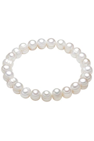 VALERO PEARLS Armband Süßwasser-Zuchtperle weiß