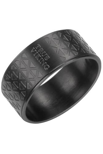 TRUE REBELS Ring Edelstahl schwarz
