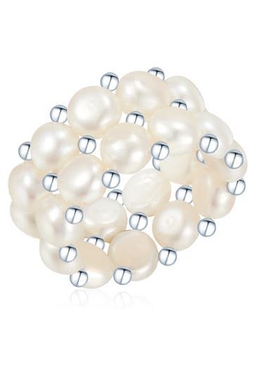 VALERO PEARLS Ring Süßwasser-Zuchtperlen weiß
