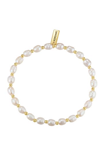 YOKOAMII Armband Süßwasser-Zuchtperle weiß