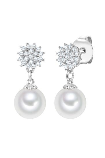 LULU & JANE Ohrringe Zirkonia Perle (synth.) weiß