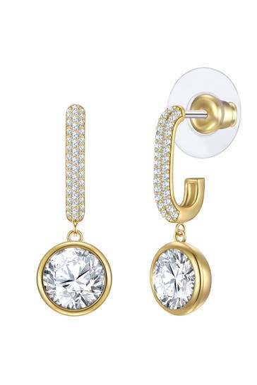 YOKOAMII Ohrringe Creolen gelbgold Zirkonia weiß gelbgold