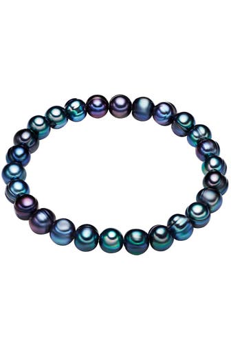 LULU & JANE Armband Süßwasser-Zuchtperle blau