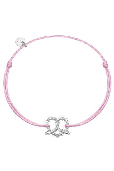GLANZSTÜCKE MÜNCHEN Armband Armband Sterling Silber Textil (rosa) silber
