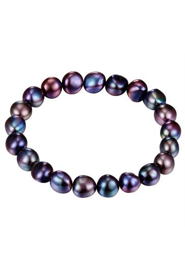 VALERO PEARLS Armband Süßwasser-Zuchtperle blau