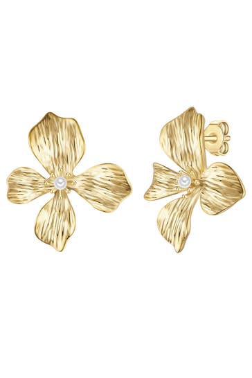 YOKOAMII Ohrringe Metall-Legierung gelbgold