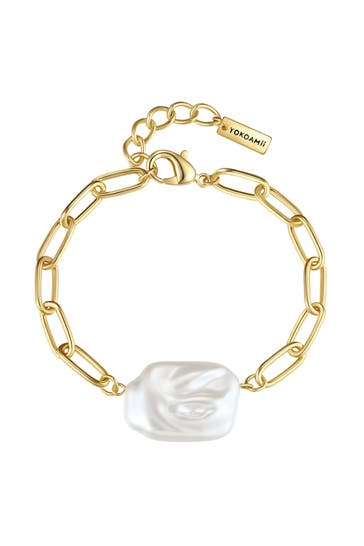 YOKOAMII Armband Metall-Legierung gelbgold