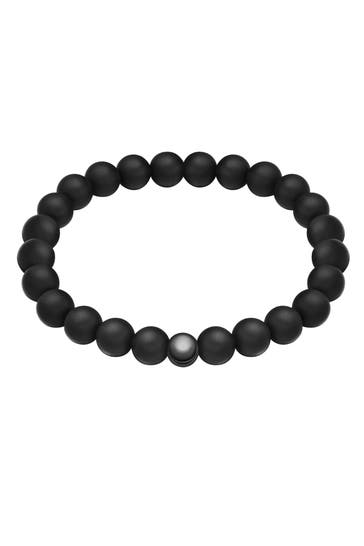 TRUE REBELS Armband Onyx schwarz
