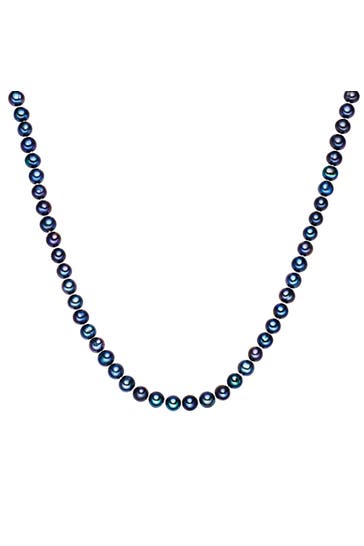 LULU & JANE Kette Süßwasser-Zuchtperle blau