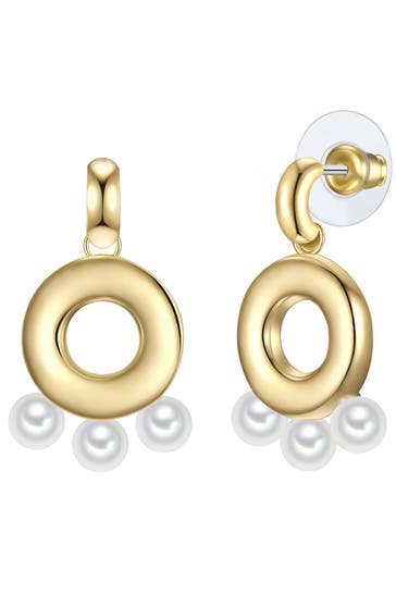 YOKOAMII Ohrringe Ohrhänger gelbgold Perle (synth.) weiß gelbgold