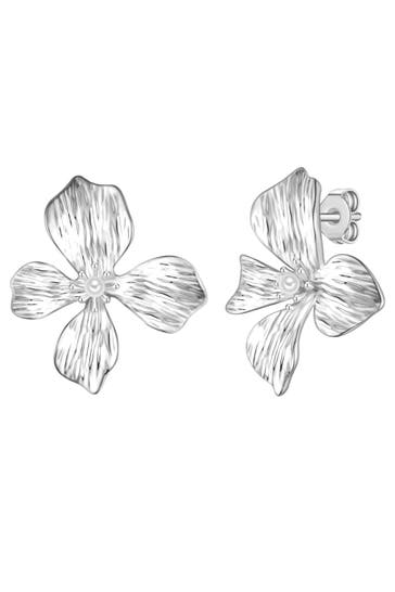 YOKOAMII Ohrringe Metall-Legierung silber