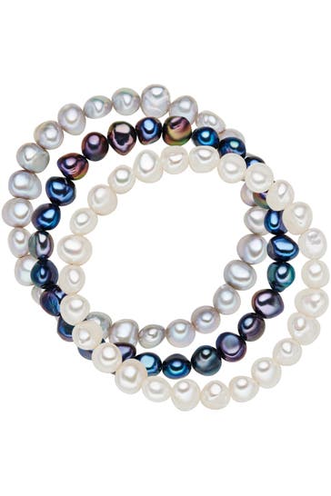 VALERO PEARLS Armband Süßwasser-Zuchtperle multicolor
