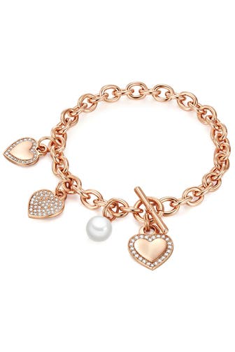 LULU & JANE Armband Muschelkernperle roségold