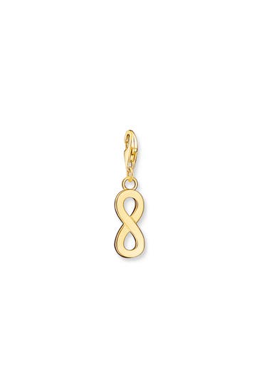 THOMAS SABO Charm-Anhänger Unendlichkeitszeichen vergoldet 925 Sterlingsilber, 750 Gelbgold Vergoldung