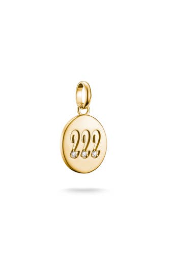 THOMAS SABO Charm-Anhänger Engelzahl 222 mit Steinen Connect vergoldet 18k Vergoldung, Recyceltes 925 Silber