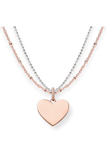 THOMAS SABO Kette 925er Sterlingsilber; 750er Roségold Vergoldung roségoldfarben,silberfarben