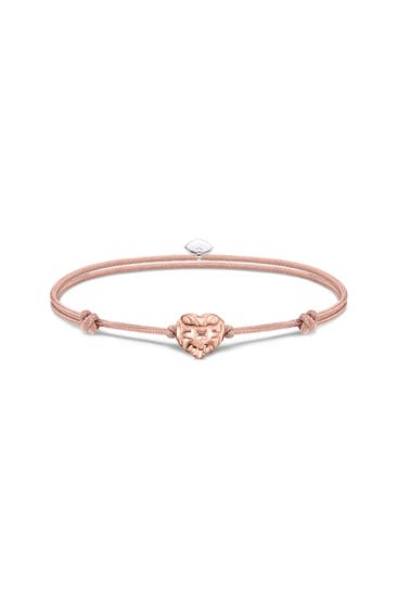 THOMAS SABO - Armband 925 Sterlingsilber, 750 Roségold Vergoldung, Nylon silberfarben,beige,pink,gelbgoldfarben,roségoldfarben