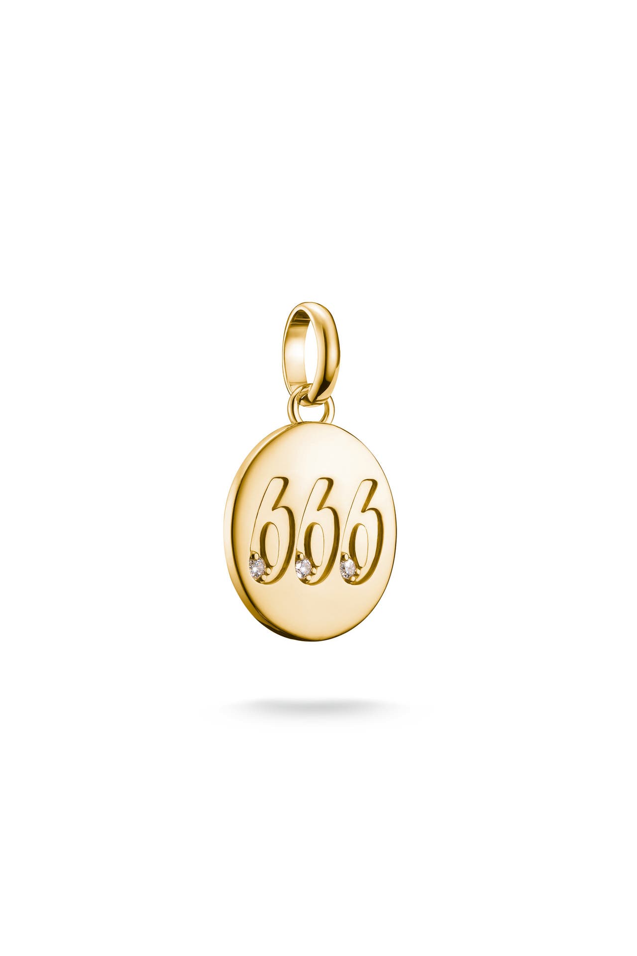 THOMAS SABO Charm-Anhänger Engelzahl 666 mit Steinen Connect vergoldet 18k Vergoldung, Recyceltes 925 Silber, Bild 1