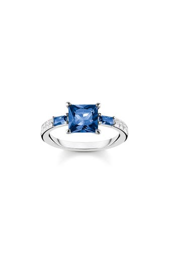 THOMAS SABO Ring mit blauen und weissen Steinen silber 925 Sterlingsilber