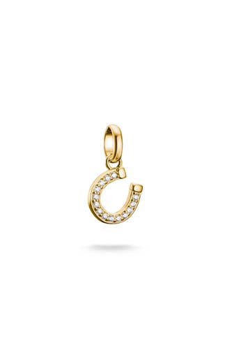 THOMAS SABO Charm-Anhänger Hufeisen mit Steinen Connect vergoldet 18k Vergoldung, Recyceltes 925 Silber