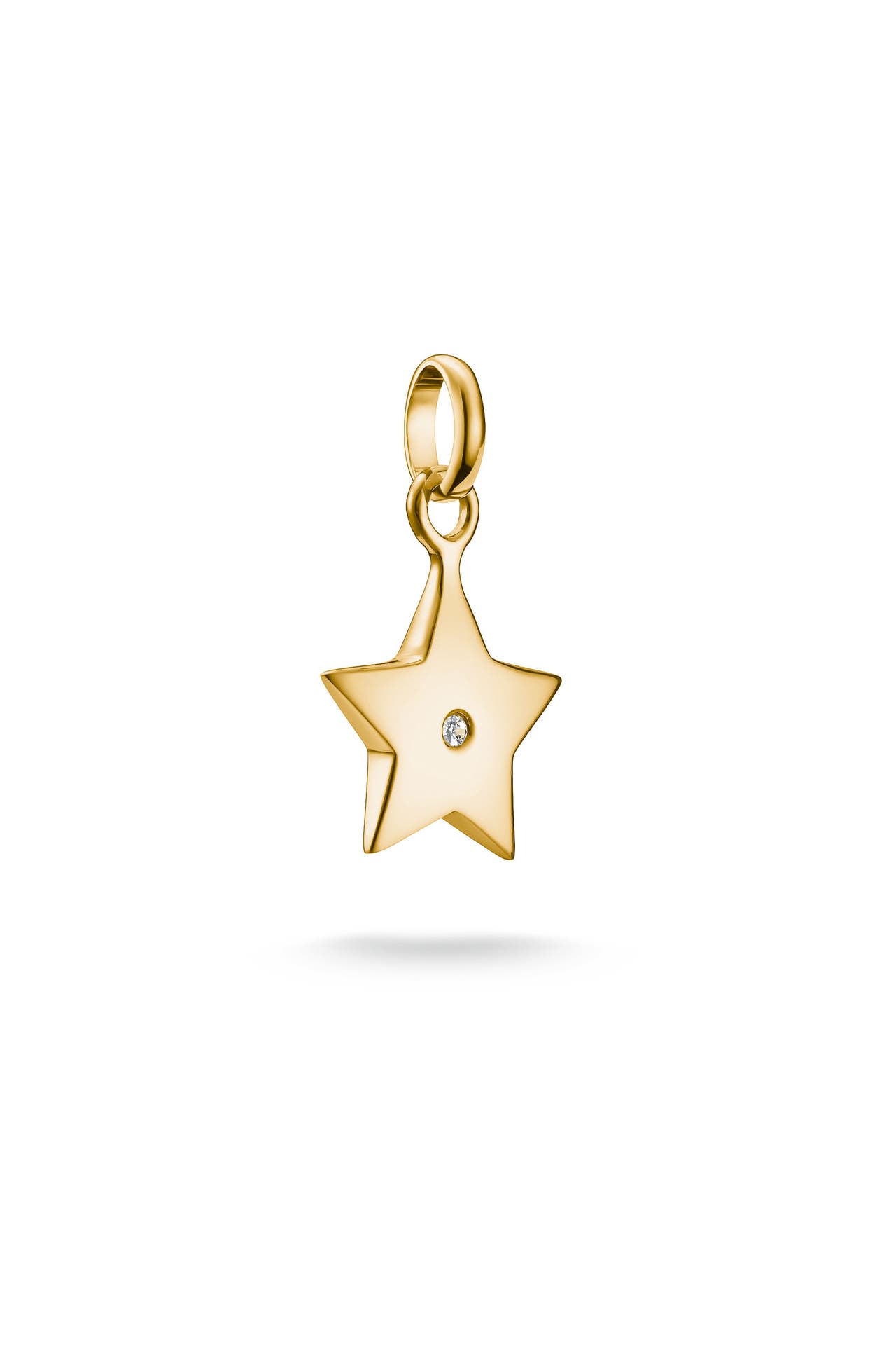 THOMAS SABO Charm-Anhänger Stern mit weißem Stein Connect vergoldet 18k Vergoldung, Recyceltes 925 Silber, Bild 1