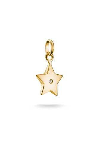 THOMAS SABO Charm-Anhänger Stern mit weißem Stein Connect vergoldet 18k Vergoldung, Recyceltes 925 Silber