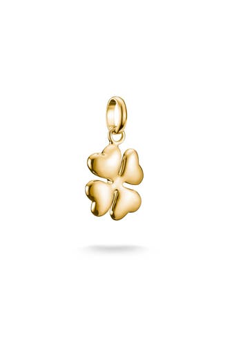 THOMAS SABO Charm-Anhänger Glücksklee in 3D Connect vergoldet 18k Vergoldung, Recyceltes 925 Silber
