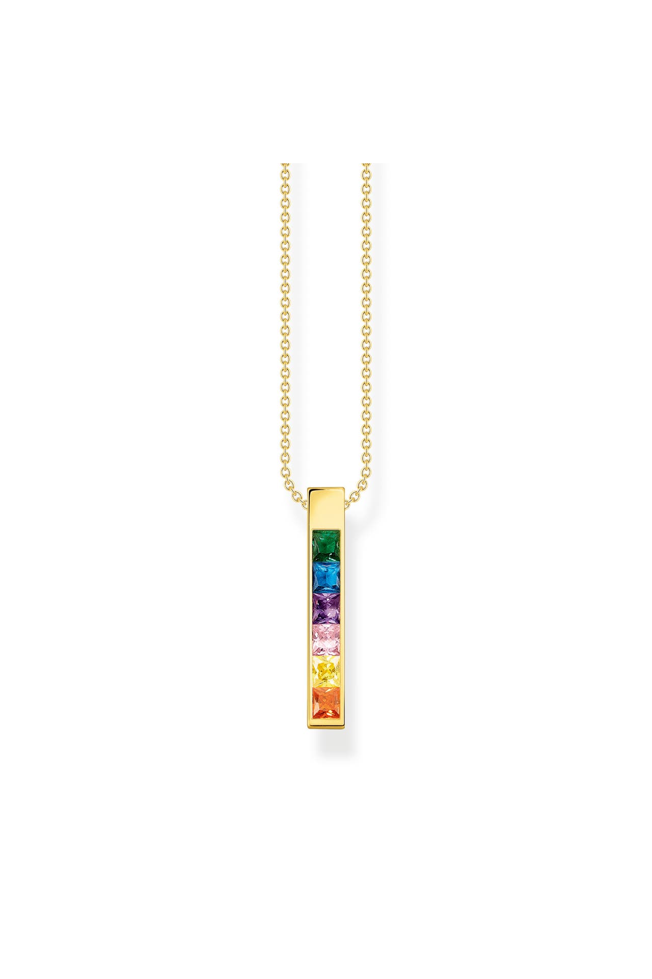 THOMAS SABO Kette 925 Sterlingsilber, 750 Gelbgold Vergoldung gelbgoldfarben,grün,blau,violett,pink,gold,orange, Bild 1