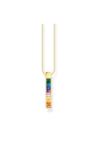 THOMAS SABO Kette 925 Sterlingsilber, 750 Gelbgold Vergoldung gelbgoldfarben,grün,blau,violett,pink,gold,orange
