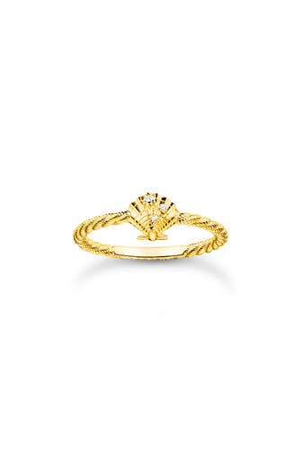 THOMAS SABO Ring Seil mit Muschel gold 925 Sterlingsilber, 750 Gelbgold Vergoldung
