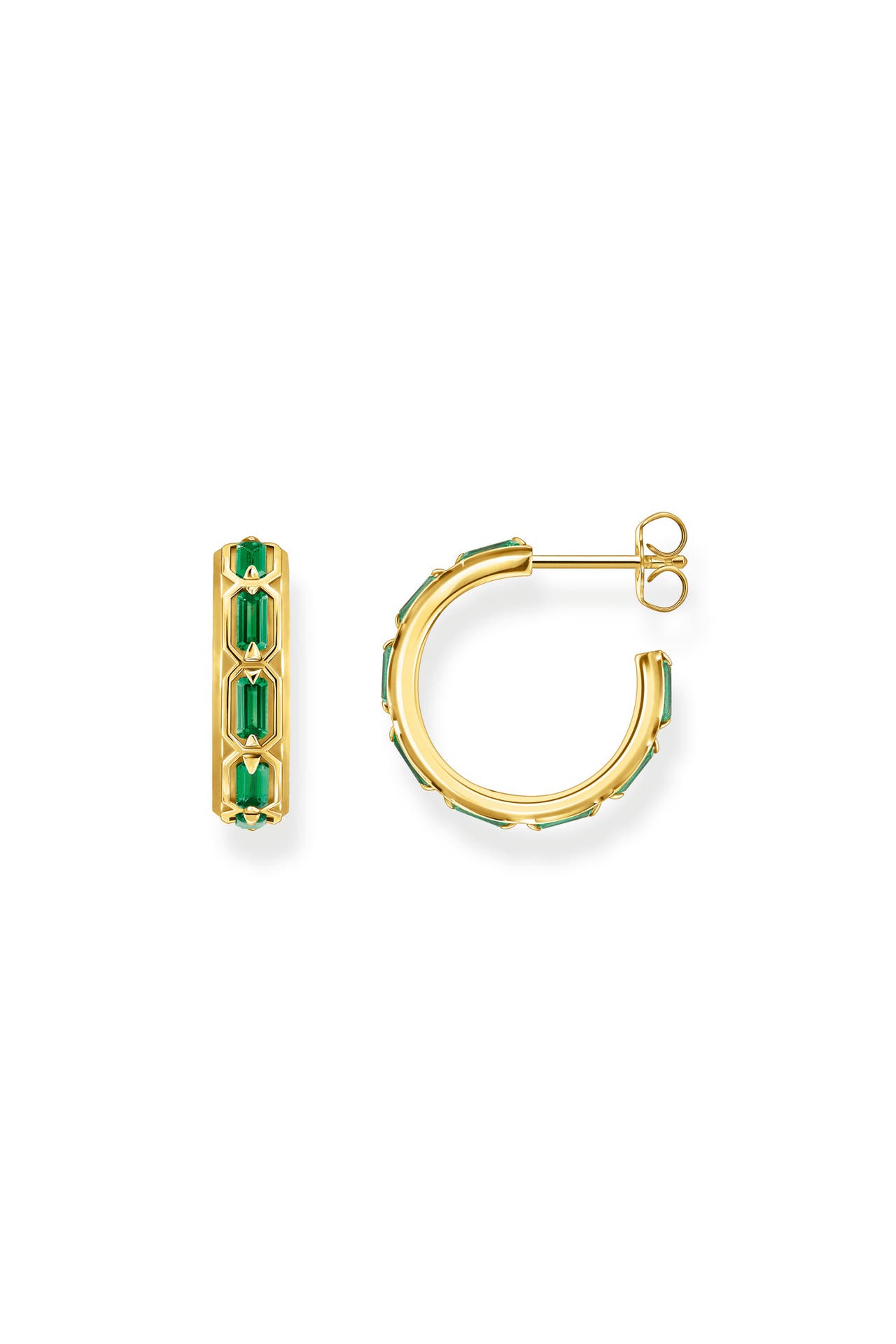THOMAS SABO Ohrringe 750 Gelbgold Vergoldung, 925 Sterlingsilber gold-grün, Bild 1