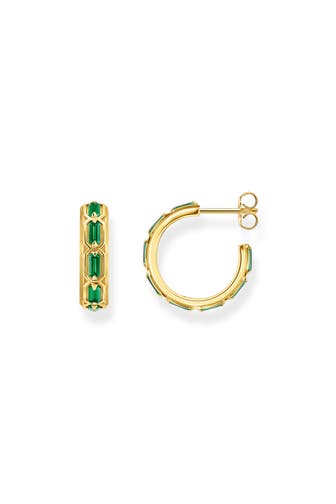 THOMAS SABO Ohrringe 750 Gelbgold Vergoldung, 925 Sterlingsilber gold-grün