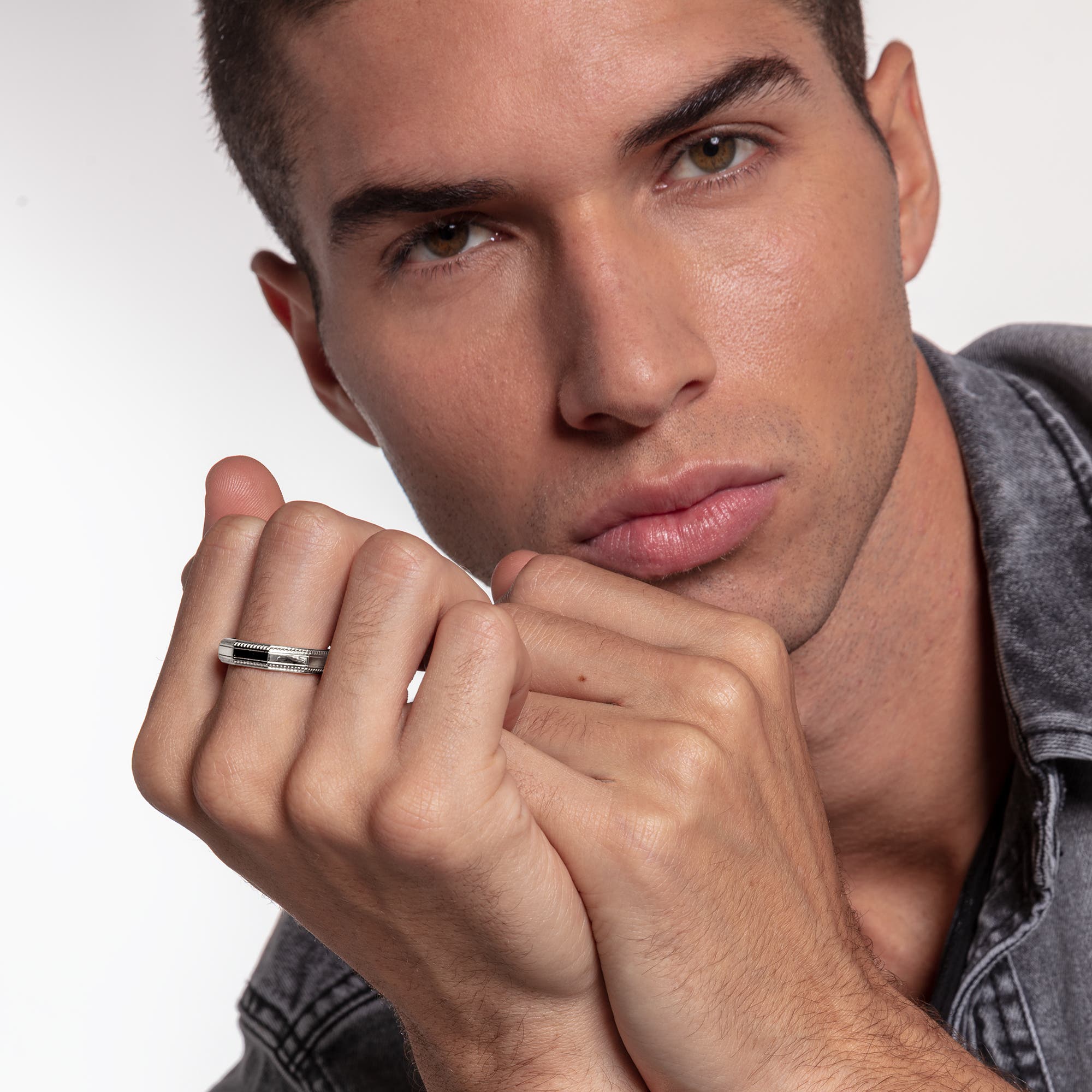 THOMAS SABO Ring Facettiert – 925 Sterlingsilber, Geschwärzt, Mit Sanduhr-Motiv, Damenring