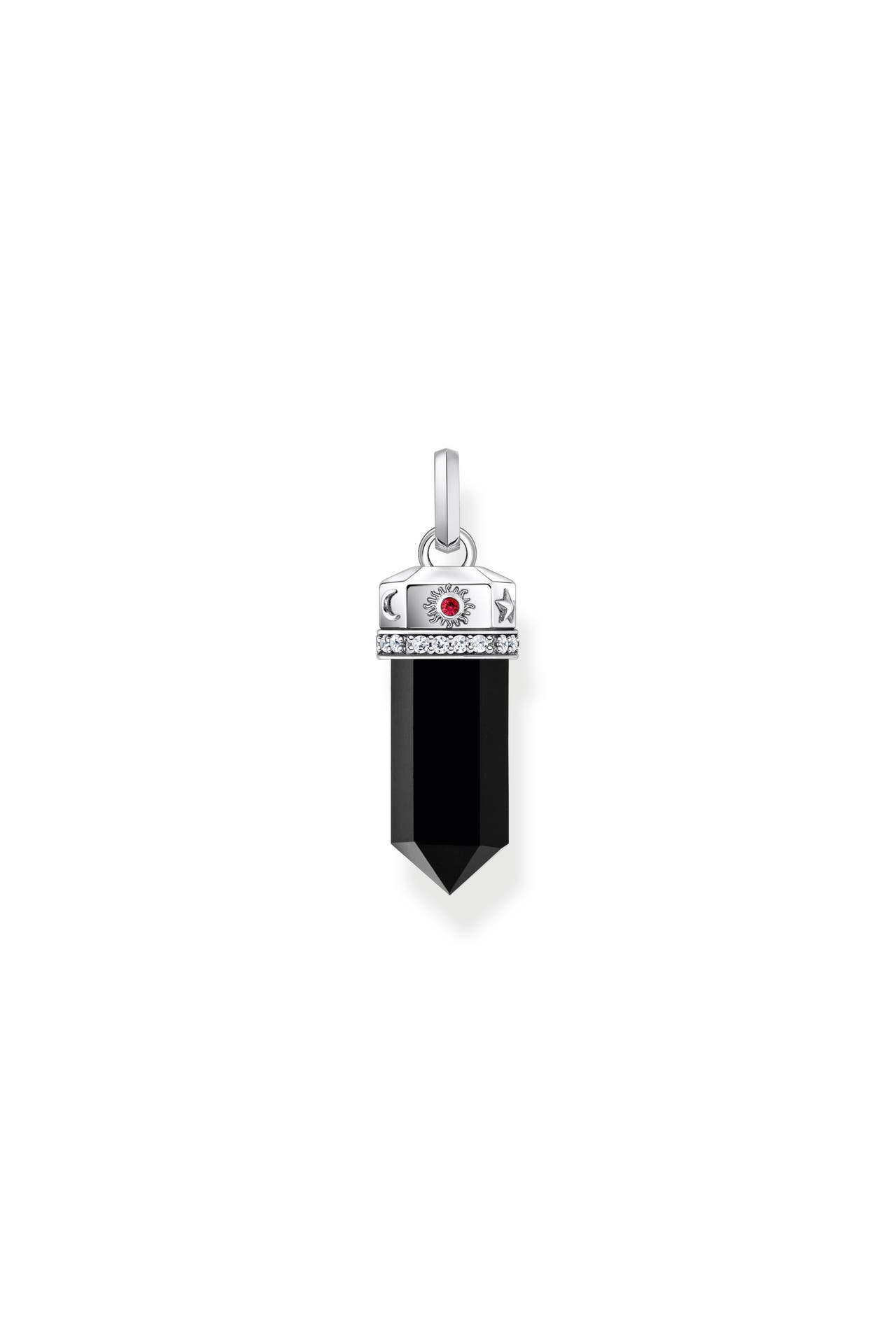 THOMAS SABO Kettenanhänger mit facettiertem Onyx Silber geschwärzt 925 Sterlingsilber, geschwärzt, Bild 1