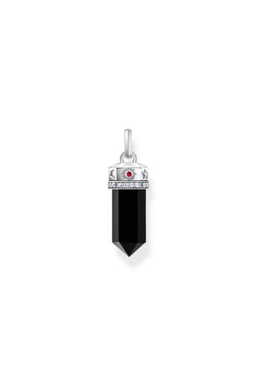 THOMAS SABO Kettenanhänger mit facettiertem Onyx Silber geschwärzt 925 Sterlingsilber, geschwärzt