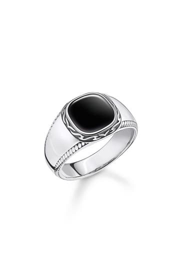 THOMAS SABO Ring 925 Sterlingsilber, geschwärzt silber-schwarz