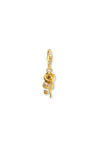 THOMAS SABO Charm-Anhänger Rose vergoldet 925 Sterlingsilber, 750 Gelbgold Vergoldung