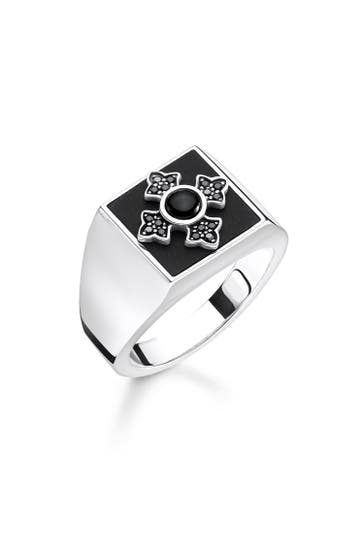 THOMAS SABO Ring Royalty Kreuz 925er Sterlingsilber, geschwärzt