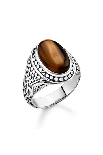 THOMAS SABO Ring braun 925er Sterlingsilber, geschwärzt