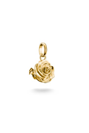 THOMAS SABO Charm-Anhänger Rosenblüte Connect vergoldet 18k Vergoldung, Recyceltes 925 Silber