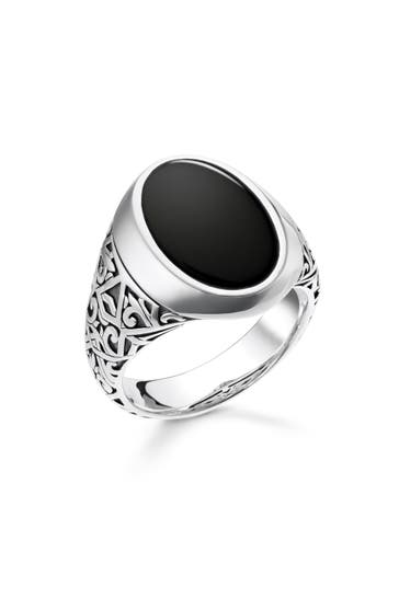 THOMAS SABO Ring 925 Sterlingsilber, geschwärzt silber-schwarz