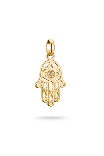 THOMAS SABO Charm-Anhänger Hamsa Connect vergoldet 18k Vergoldung, Recyceltes 925 Silber