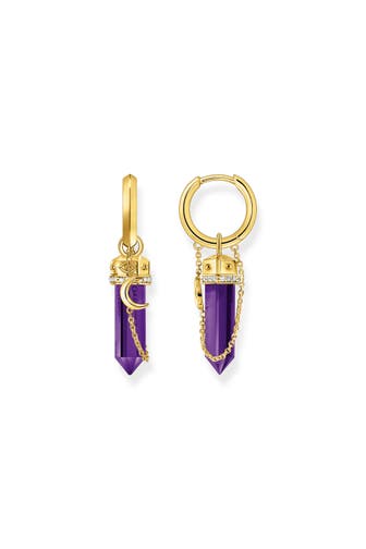 THOMAS SABO Ohrringe 750 Gelbgold Vergoldung, 925 Sterlingsilber gelbgoldfarben,violett,weiß