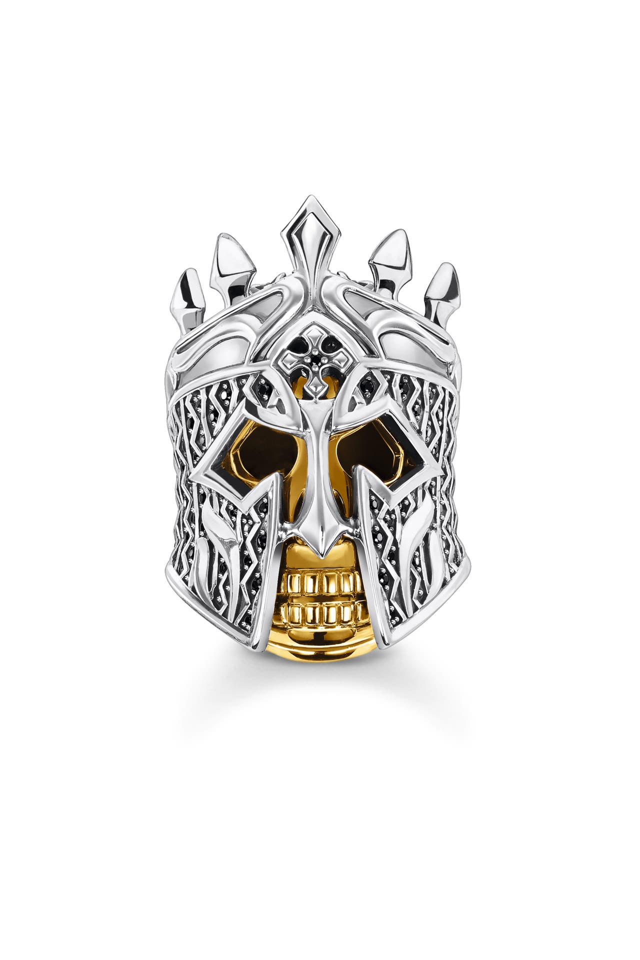 THOMAS SABO Ring 925 Sterlingsilber, geschwärzt, 750 Gelbgold Vergoldung schwarz,gelbgoldfarben,silberfarben, Bild 1