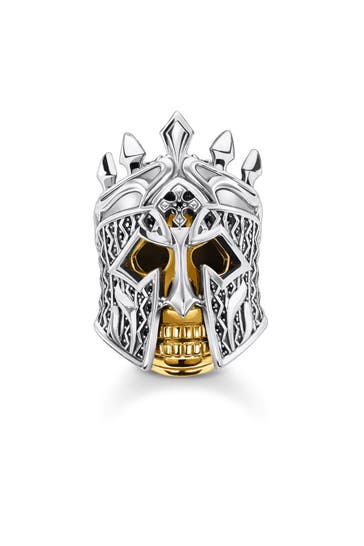 THOMAS SABO Ring 925 Sterlingsilber, geschwärzt, 750 Gelbgold Vergoldung schwarz,gelbgoldfarben,silberfarben