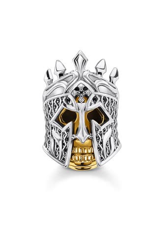 THOMAS SABO Ring 925 Sterlingsilber, geschwärzt, 750 Gelbgold Vergoldung schwarz,gelbgoldfarben,silberfarben